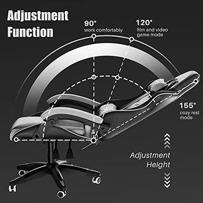 Dubbin Gaming Chair, Ergonomic Office Chair High-Back Swivel Chair with  Footrest and Lumbar Support 