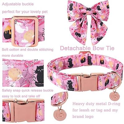 Cute Soft Girl Dog Collar With Bow, Bowtie Dog Collar For Boy Dog