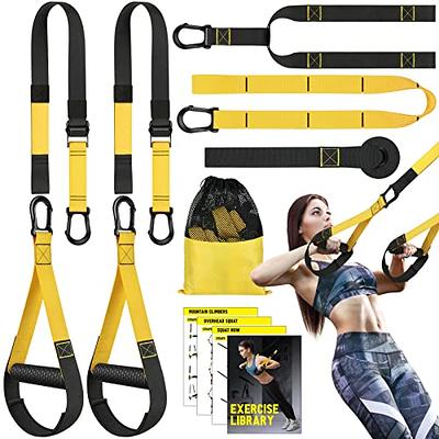  Moulyan Bodyweight Resistance Training Straps,Suspension  Training straps Complete Home Gym Fitness Trainer kit for Full-Body Workout  Easy Setup Gym Home Outdoors : Sports & Outdoors
