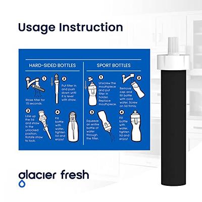 Brita 20 oz Glacier Premium Stainless Steel Leak Proof Filtered Insulated  Water Bottle with Straw 