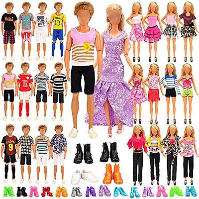 96 PCS Doll Clothes and Accessories for Barbie 11.5 inch Doll 16 Slip  Dresses 20 Pair of Shoes 10 Handbags 30 Jewelry Accessories Fashion Outfits