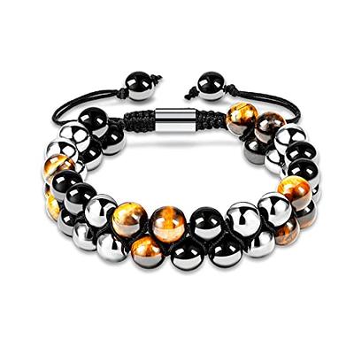 Triple Protection Bracelet, Tigers Eye Black Obsidian and Hematite 8mm  Beads Bracelet for Men Women, Jewelry Healing Bracelets Bring Luck and  Prosperity and Happiness - Walmart.com