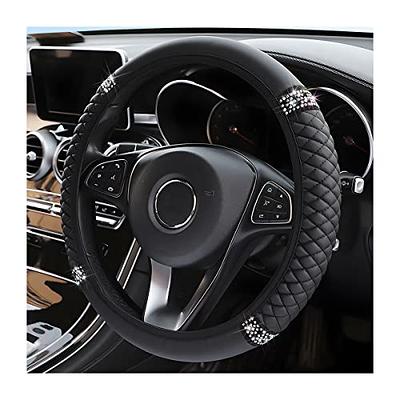 Car PU Leather Diamond Steering Wheel Cover Universal Accessories For  15''/38cm