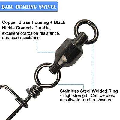 AGOOL Fishing Swivels Snaps Ball Bearing Swivels with Coastlock Snap  Stainless Steel High Strength Welded Ring Black Nickle Coated Fishing Snap  Swivels Saltwater Swivels Fishing Tackle 26Lb - 503Lb - Yahoo Shopping