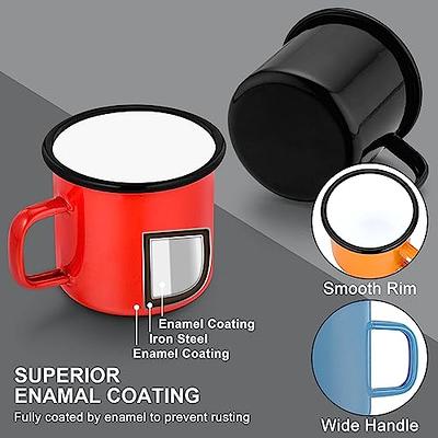 Joyfair 12oz Enamel Camping Mug Set (6 Pcs), Multicolored Portable