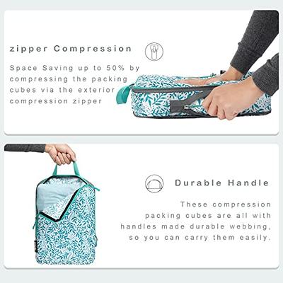 BAGAIL 6 Set Ultralight Compression Packing Cubes Packing Organizer with Shoe  Bag for Travel Accessories Luggage Suitcase Backpack(70D,Leaf) - Yahoo  Shopping