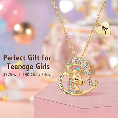 Poekio Unicorn Gift for Girls Gold Heart Necklace for 5-7 Age Birthday Gift  Valentine's Day Gift Kids Jewelry for Daughter, Granddaughter,  Niece(Gold-A) - Yahoo Shopping