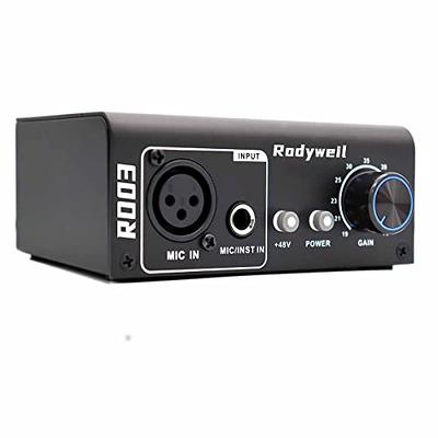  JAMELO In-line Microphone Preamp, Portable Mic Booster for  Dynamic and Passive Ribbon Mics, Up to +28dB, Ultra-Clean Microphones  Preamplifier Gain for Studio, Podcasts, Streaming, Christmas Party Gift :  Musical Instruments