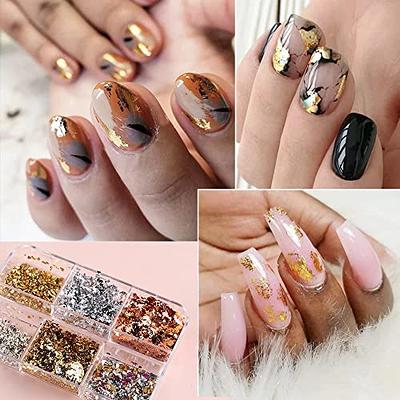 Create Sparkling Gold Nail Art Designs With 6 Grids Of 3d Nail Foil Flakes!, Shop The Latest Trends