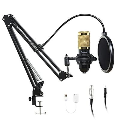 PROAR XLR Microphone Cardioid Condenser Microphone XLR with 25mm Large  Diaphragm for Computer PC Metal Professional Studio Mic for Recording
