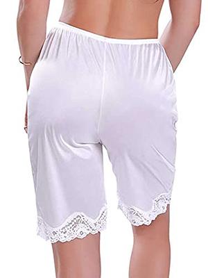 Gaono Women Loose Half Slip Shorts Loose Fit Lace Trim Pettipants Culotte  Slip Bloomers Split Underwear Shorts (C-Beige, XXXL) - Yahoo Shopping