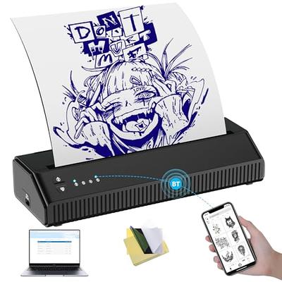 SWSEAM Wireless Tattoo Stencil Printer Stencil Printer for Tattooing with  10Pcs Transfer Paper Portable Rechargeable Thermal Transfer Printer 2500mAh