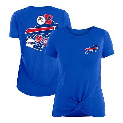 Women's Fanatics Branded Red/Royal Buffalo Bills Arch Raglan 3/4-Sleeve Notch Neck T-Shirt