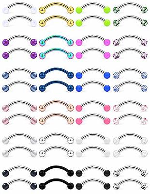 FUNRUN JEWELRY 6 Pairs 14G Nipple Rings for Women Surgical Steel