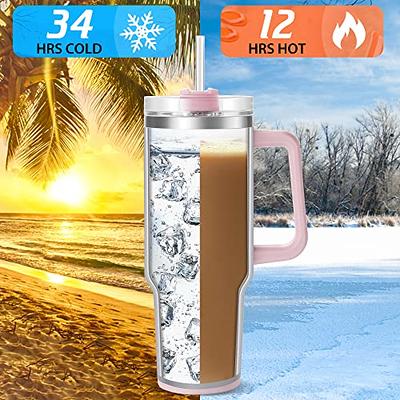 TaroKitc 40 oz Tumbler with Handle, Stainless Steel Insulated Iced Coffee  Cup with Lids and Straw, Insulated Travel Mug, Keeps Cold for 34 Hours, Dishwasher Safe, BPA Free