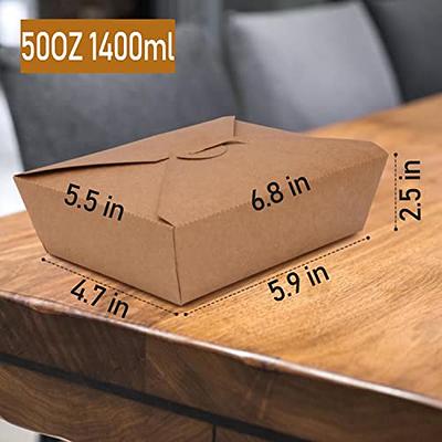 Kaderron 60 Pack 40 Oz Take Out Food Containers Disposable Kraft Paper Food  Container 2 Compartment Takeout Box for Food Servicing (60)