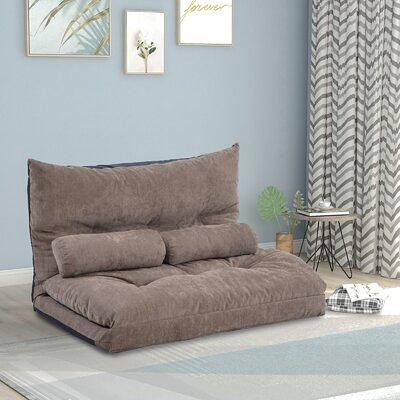 Sofa Bed Adjustable Folding Futon Sofa Trule Fabric: Blue Polyester