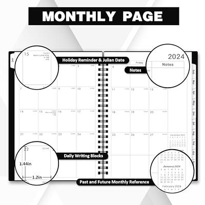 2024 Planner - Weekly & Monthly Planner 2024, Planner 2024, From January  2024 - December 2024, 6.25 in × 8.3 in, Flexible Cover, Twin-Wire Binding 