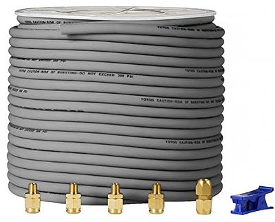 YOTOO Hybrid Air Hose 3/8-Inch by 250-Feet 300 PSI Heavy Duty, Lightweight, Kink  Resistant, All-Weather Flexibility with 5pcs Solid Brass Repair Fittings,  Gray - Yahoo Shopping