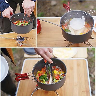 Bulin 17pcs Camping Cookware Mess Kit Nonstick Backpacking Cooking Set Lightweight Cookware Sets Outdoor Cook Gear for Family Hiking Picnic, One Size