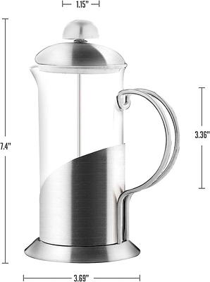 Ovente 27 Ounce French Press Coffee & Tea Maker, 4 Filter Stainless Steel Filter Plunger System & Durable Borosilicate Heat Resistant Glass with