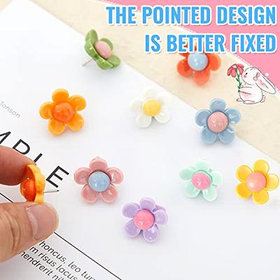 Ink Flower Push Pins 30 Pcs Cute Decorative Push Pins for Cork Board Ink  Color Rose