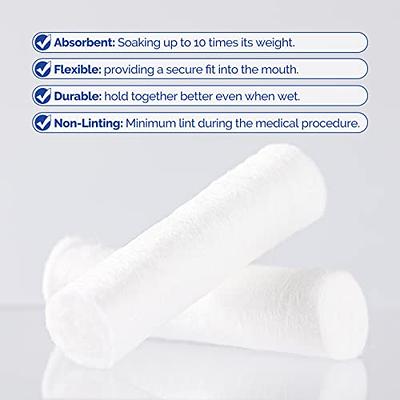 Dental Cotton Rolls - 100% High Absorbent Rolled Cotton for Mouth and Nose  - #2 Medium 1.5 Non-Sterile (50)