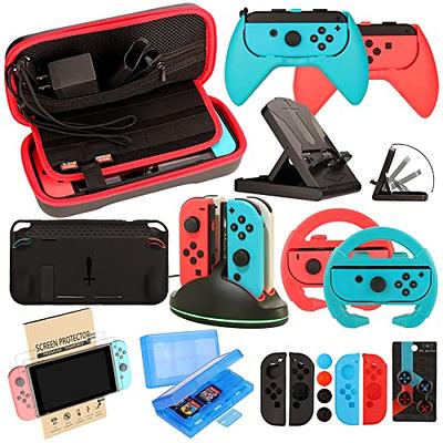 Accessories Bundle Compatible with Nintendo Switch OLED Model, Switch  Accessories Kit Includes Carrying Case, 3 in 1 Protective Case Cover, 2pcs