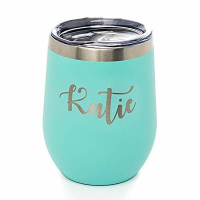 DOMICARE Stainless Steel Wine Tumbler Bulk with Lid, Personalized