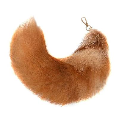 Somaler Genuine Fox Fur Pom Pom Keychain Bag Purse Charm Large Fluffy Fur Ball Keychains