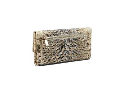 BRAHMIN Rockville Collection Veronica Ivory Iguana Envelope Wallet