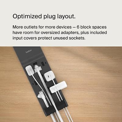 Belkin Surge Protector Power Strip w/ 12 AC Outlets & 8ft Long Flat Plug,  UL-listed Heavy-Duty Extension Cord for Home, Office, Travel, Computer