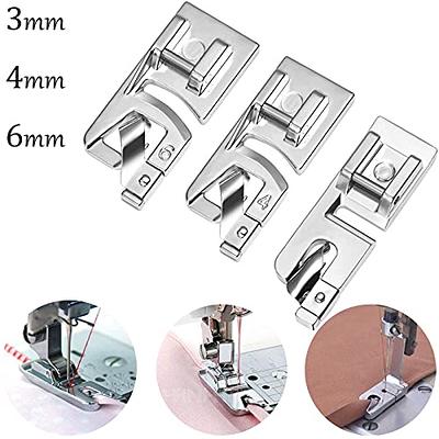 8 Pcs Sewing Rolled Hemmer Foot, 3mm-10mm 8 Sizes Wide Rolled Hem Pressure  Foot Universal Sewing Rolled Hemmer Foot Set Home Industrial Curved Scroll