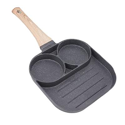 Carote Aluminum Breakfast 3 section Griddle Pan 3 in 1 Non-stick Square  Grill Egg Frying Pan