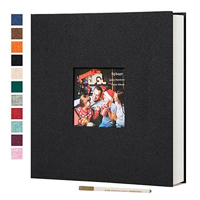 Spbapr Large Photo Album Self Adhesive 3x5 4x6 5x7 8x10 Pictures Magnetic  Scrapbook 40 Blank Pages Linen Cover DIY Album with A Metal Pen