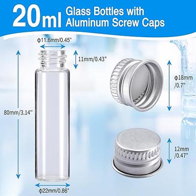 Lots of Small Glass Bottles with Aluminum Screw Cap Top Lids Cute