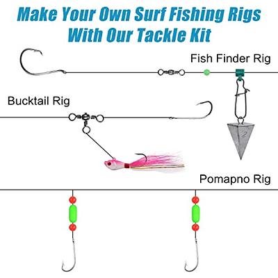Saltwater Fishing Surf Fishing Rigs Tackle Kit - 138pcs Include Pyramid Sinkers  Saltwater Fishing Lures Hooks Leaders