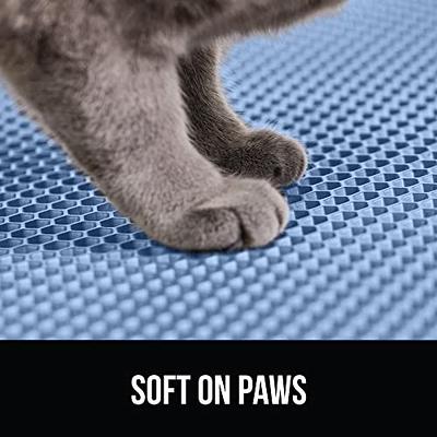 Gorilla Grip Honeycomb Cat Mat, Traps Litter, Two Layer Trapping Kitty Mats,  Less Waste, Soft On Paws, Indoor Box Supplies and Essentials, Feeding Trap,  Water Resistant on Floors, 30x24 Light Blue 