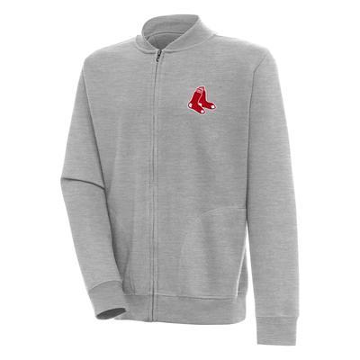 Men's Antigua Heathered Gray Boston Red Sox Victory Pullover