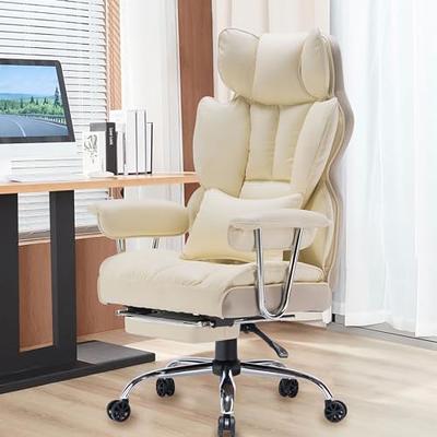 Efomao Desk Office Chair,Big High Back Chair,PU Leather Office Chair, Computer  Chair,Managerial Executive Office Chair, Swivel Chair with Leg Rest and  Lumbar Support,Beige Office Chair - Yahoo Shopping