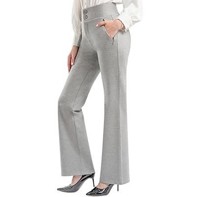 PUWEER Women's High Waist Dress Pants with Pockets, Stretch Work