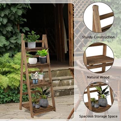 Yusong Bookshelf, Ladder Shelf 5-Tier Bookcase for Bedroom, Industrial Book  Shelves Storage Rack with Metal Frame for Home Office, Rustic Brown