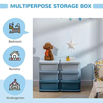 Qaba 3 Tier Kids Storage Unit With 6 Drawers Chest Toy Organizer Plastic  Bins For Kids Bedroom Nursery Living Room For Boys Girls Toddlers, Blue :  Target