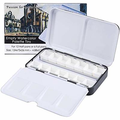 Meeden Empty Watercolor Tin Palette, Large Travel Metal Paint Box