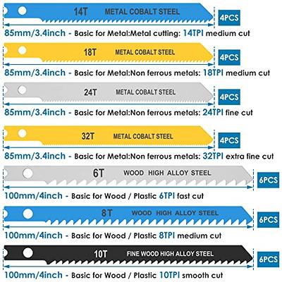 14 Pcs For Black Decker Assorted U-Fitting Jigsaw Blades Set Metal Plastic  Wood