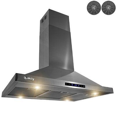 ZLINE Convertible Wall Mount Range Hood in Black Stainless Steel with Set of 2 Charcoal Filters