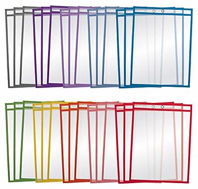 Dry Erase with Over sized Reusable Sleeves 30 Packs Rings Pockets  Pack(Colorful)