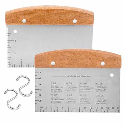 Baking Pastry Dough Scraper, Stainless Steel Blade with Wood Handle