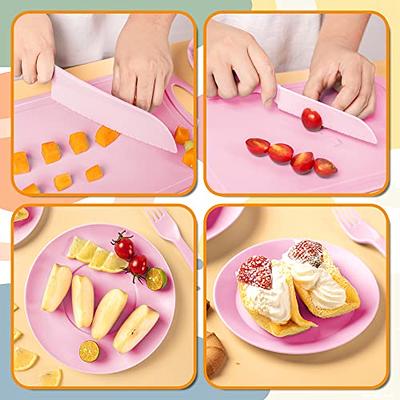 LEEFE 3 Pieces Kids Knife Set for Cooking with Cutting Board, Safe