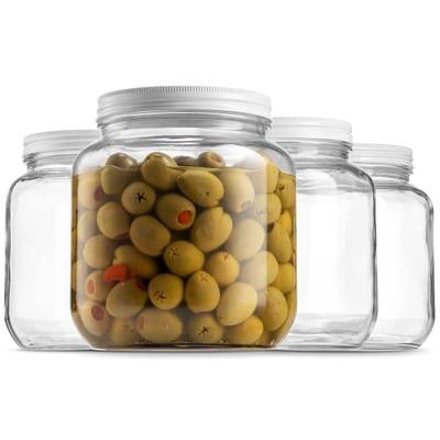 128 Oz Mason Jars Wide Mouth 2 Pack, 1 Gallon Glass Large Jars with  Airtight Lid